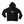 Front view of the Black Saucisse Colour Me Dachshund unisex hoodie, with a compact colourful striped dachshund print and white Saucisse signature.