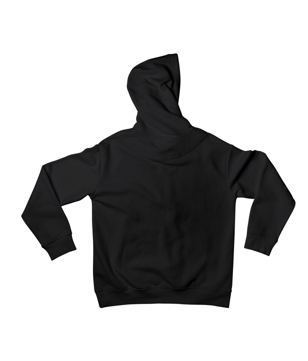Plain back of the Black Saucisse Colour Me Dachshund unisex hoodie, with no back print.