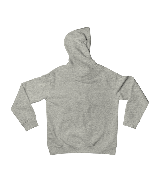 Plain back of the Moon Grey Heather Saucisse Colour Me Dachshund unisex hoodie, with no back print.