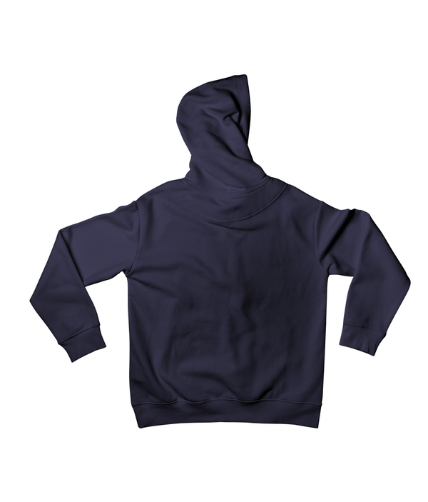 Plain back of the Navy Saucisse Colour Me Dachshund unisex hoodie, with no back print.