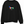 Front view of the Black Saucisse Colour Me Dachshund unisex sweater, with a compact colourful striped dachshund print and white Saucisse signature.