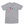 Front view of the Heather Grey Saucisse Colour Me Dachshund unisex T-shirt, with a compact colourful striped dachshund print and white Saucisse signature.