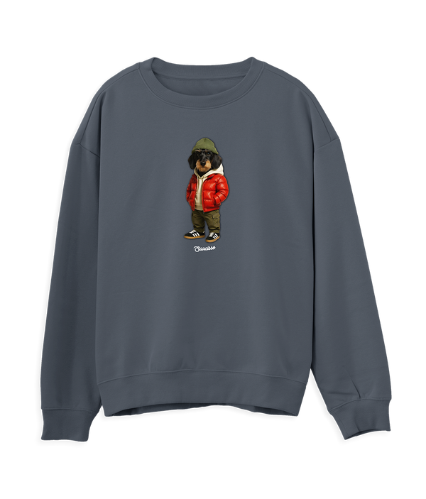 Saucisse - Wire Haired - Red Puffer Dog - Sweater