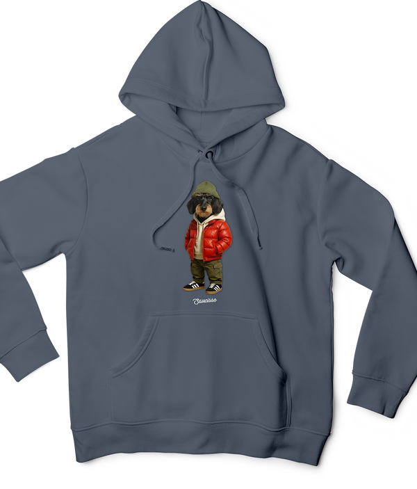 Saucisse Long Haired - Red Puffer Dog - Hoodie