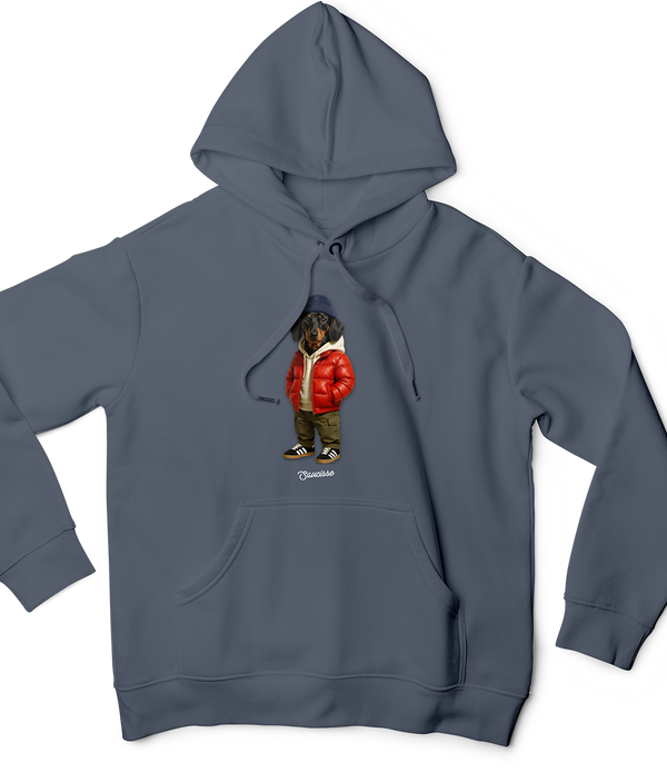 Saucisse Short Haired - Red Puffer Dog - Hoodie
