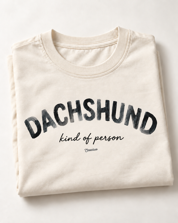 Folded vintage white Dachshund Kind of Person T-shirt