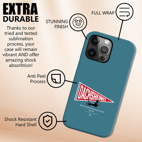 Saucisse - Flying the Dachshund Flag Around The World - High Gloss Phone Case
