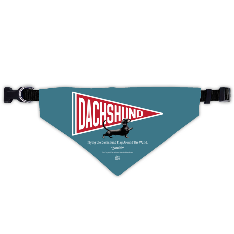 Saucisse - Flying the Dachshund Flag Around The World - Dog Bandana