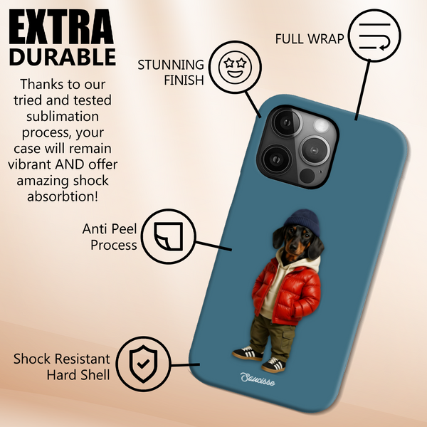 Saucisse - Short Haired Red Puffer Dog - High Gloss Phone Case