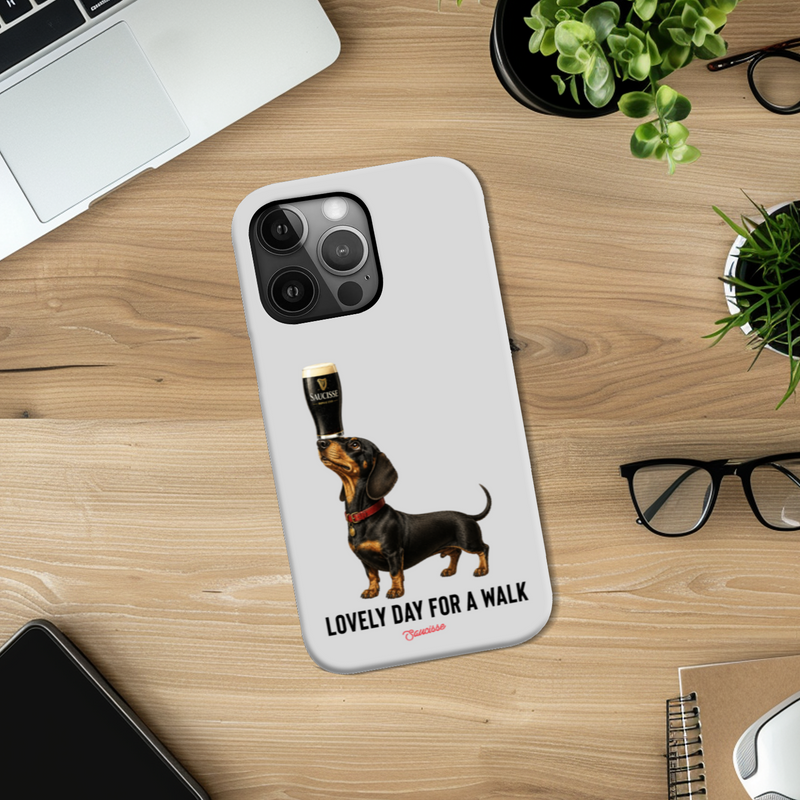Saucisse - Lovely Day For A Walk - High Gloss Phone Case