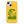 Saucisse yellow case with green dachshund artwork and Slow Walks Coffee Club lettering, showing the printed back and model-specific camera opening.