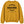 Back of Saucisse Manchester England unisex sweater in Curcuma, with centred black Dachshund Apparel print