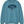 Front of the Saucisse Dachshund Owners Club 2026 unisex sweater in Adriatic Blue, with a navy varsity design and red Saucisse signature