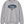 Front of the Saucisse Dachshund Owners Club 2026 unisex sweater in Moon Heather Grey, with a navy varsity design and red Saucisse signature