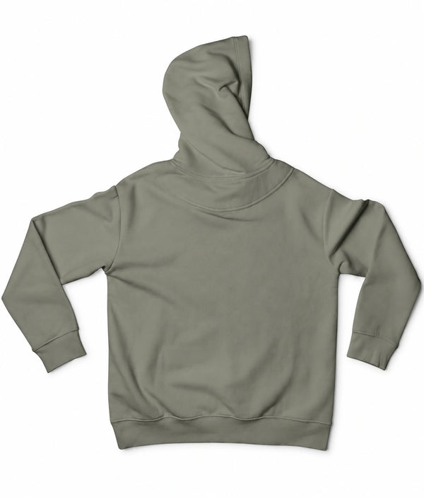 Plain back of the Almond Green Saucisse Dachshunds & Wine women's hoodie.