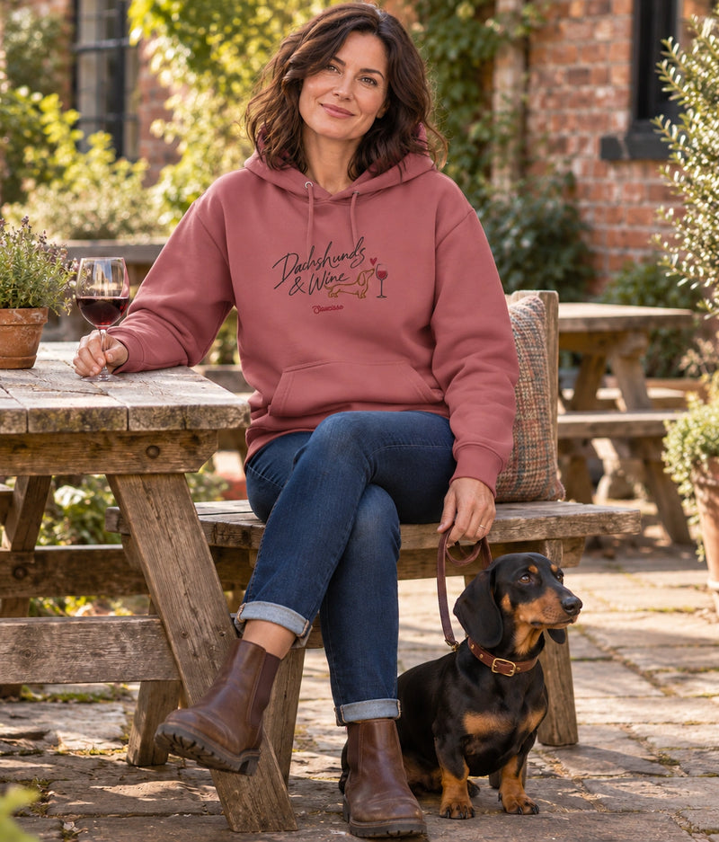 Dachshunds & Wine - Women's Hoodie