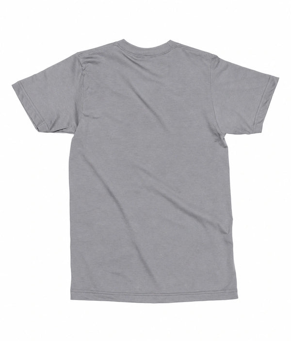 Plain back of Saucisse Dachshunds & Wine women's T-shirt in Heather Grey