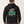 Model wearing the Saucisse Dachshunds Are the New Influencers black hoodie, rear view in a warm neutral studio