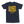 Saucisse Long Walk Sundays unisex T-shirt in French Navy, rear view with the centred yellow Long Walk Sundays Fuel Your Mondays artwork
