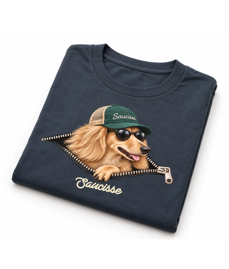 Saucisse Unzipped - Long Haired - Unisex T-Shirt