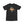 Saucisse Unzipped long-haired unisex T-shirt in Black, front view showing a long-haired dachshund in a green cap and sunglasses emerging from a printed zip.