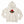 Front view of the Ivory Saucisse Unzipped Short Haired unisex hoodie, with a dachshund in a red Saucisse bucket hat and sunglasses peeping through an illustrated zip and a red Saucisse signature.