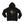 Front of the Saucisse Unzipped wire-haired unisex hoodie in Black, with a navy-hat dachshund, printed silver zip and gold Saucisse signature.