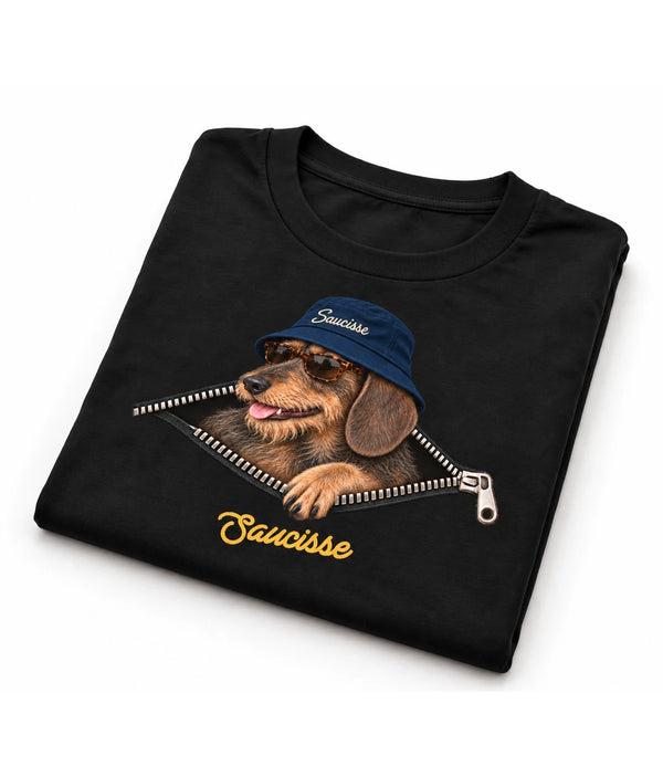 Saucisse Unzipped - Wire Haired - Unisex T-Shirt