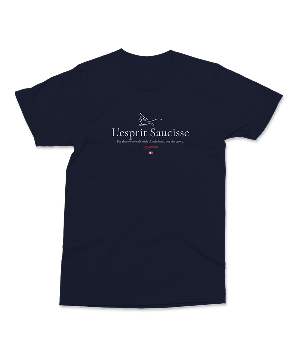 L'esprit Saucisse - For those that walk with a Dachshund not the crowd - T-Shirt
