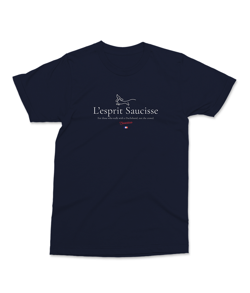 L'esprit Saucisse - For those that walk with a Dachshund not the crowd - T-Shirt