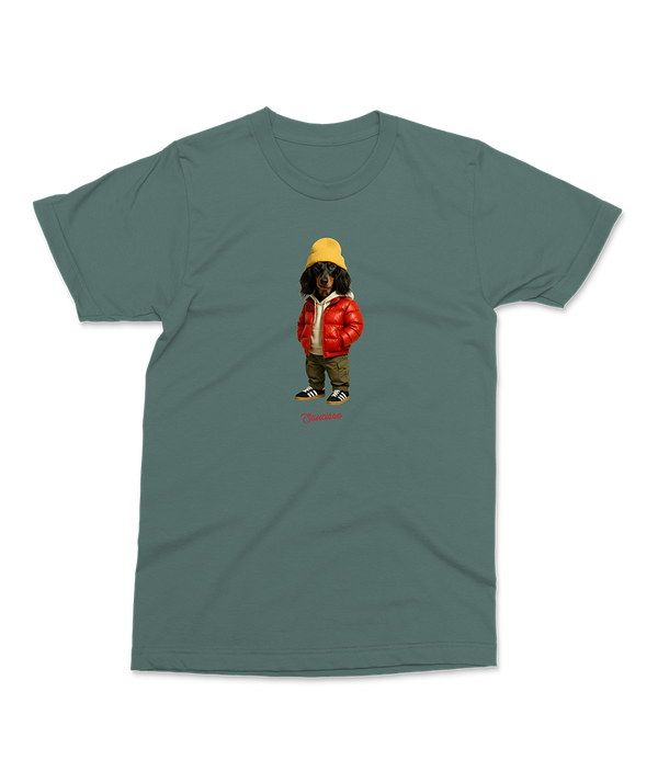 Saucisse - Long Haired Red Puffer Dog - Unisex T-shirt