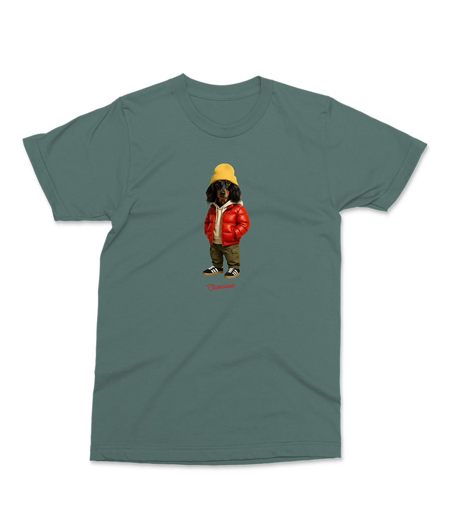 Saucisse - Long Haired Red Puffer Dog - Unisex T-shirt