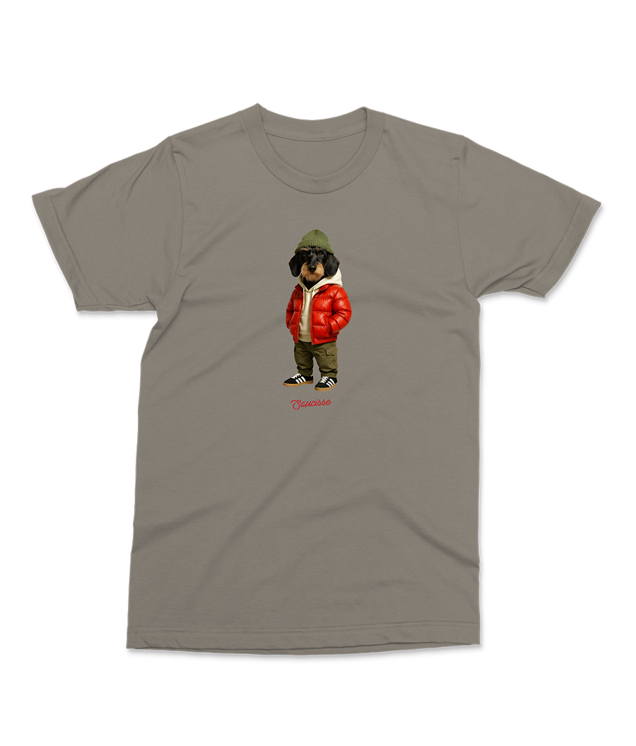Saucisse - Wirehaired Red Puffer Dog - Unisex T-shirt